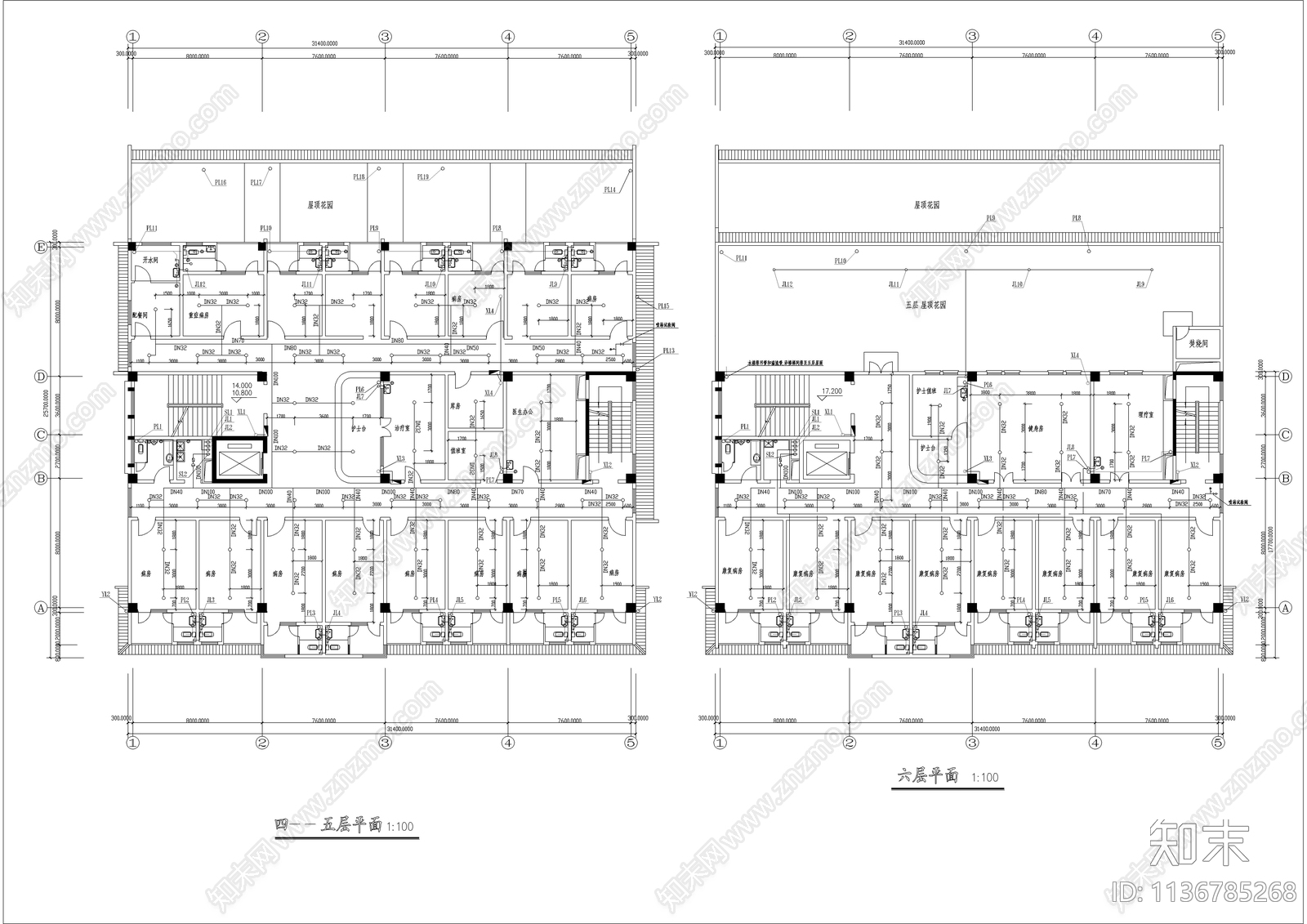 某中医院门诊医务楼给排水消防cad施工图下载【ID:1136785268】