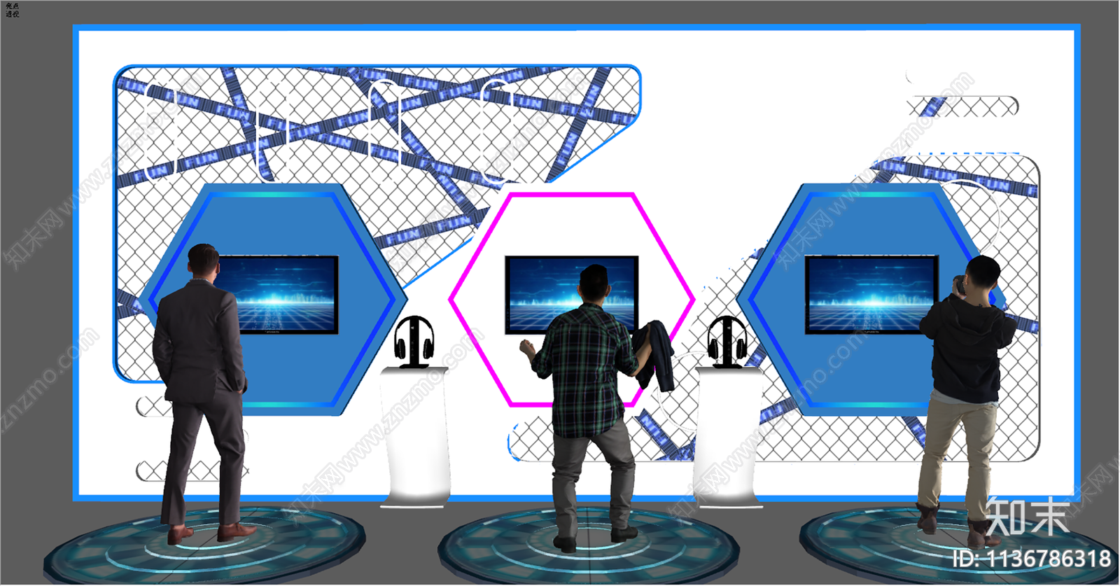 现代VR科技体验馆SU模型下载【ID:1136786318】