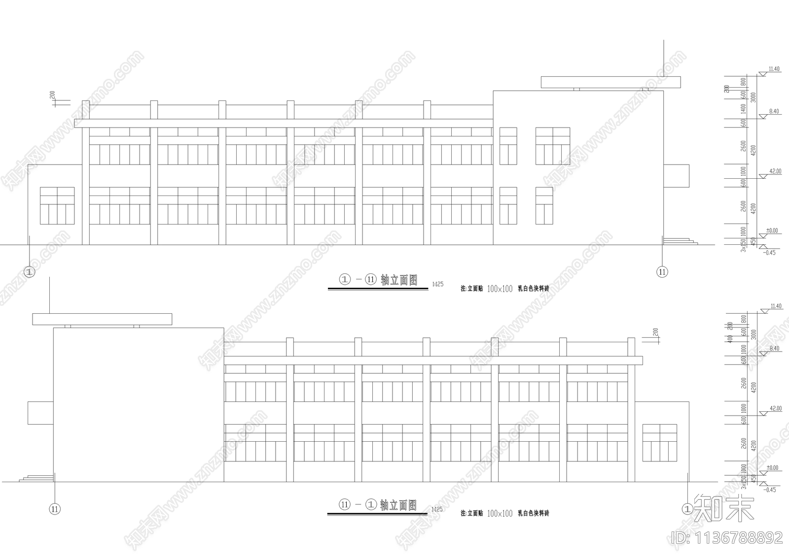 游泳馆建筑cad施工图下载【ID:1136788892】