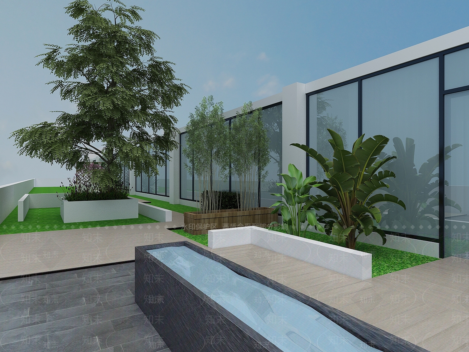 现代室外后院3D模型下载【ID:1136791880】