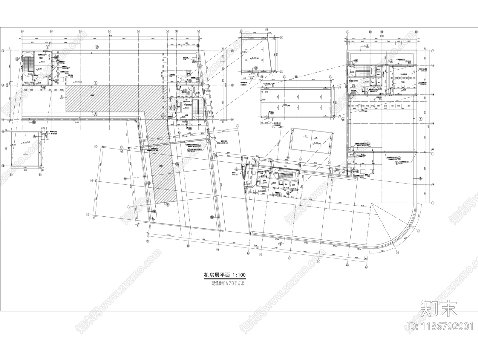 厂房生产研发车间建筑cad施工图下载【ID:1136792901】