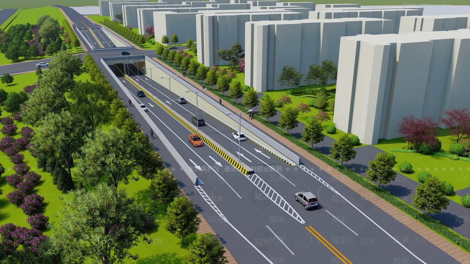 现代下穿道路SU模型下载【ID:1136793442】