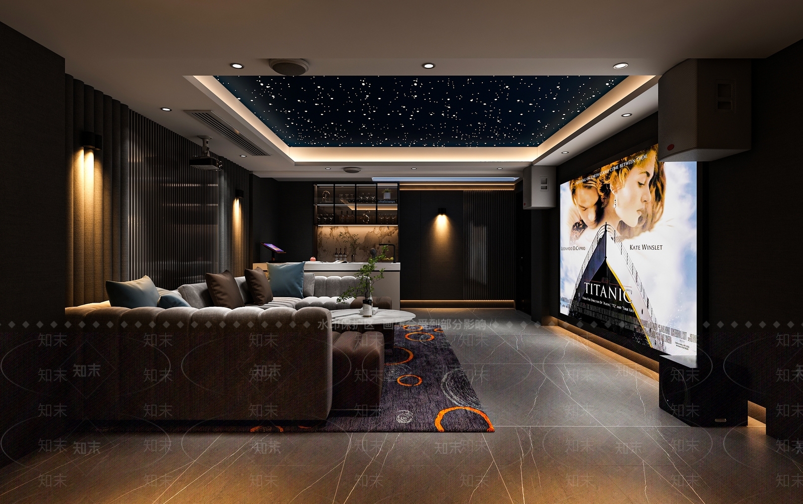 现代家居影音室3D模型下载【ID:1136793324】