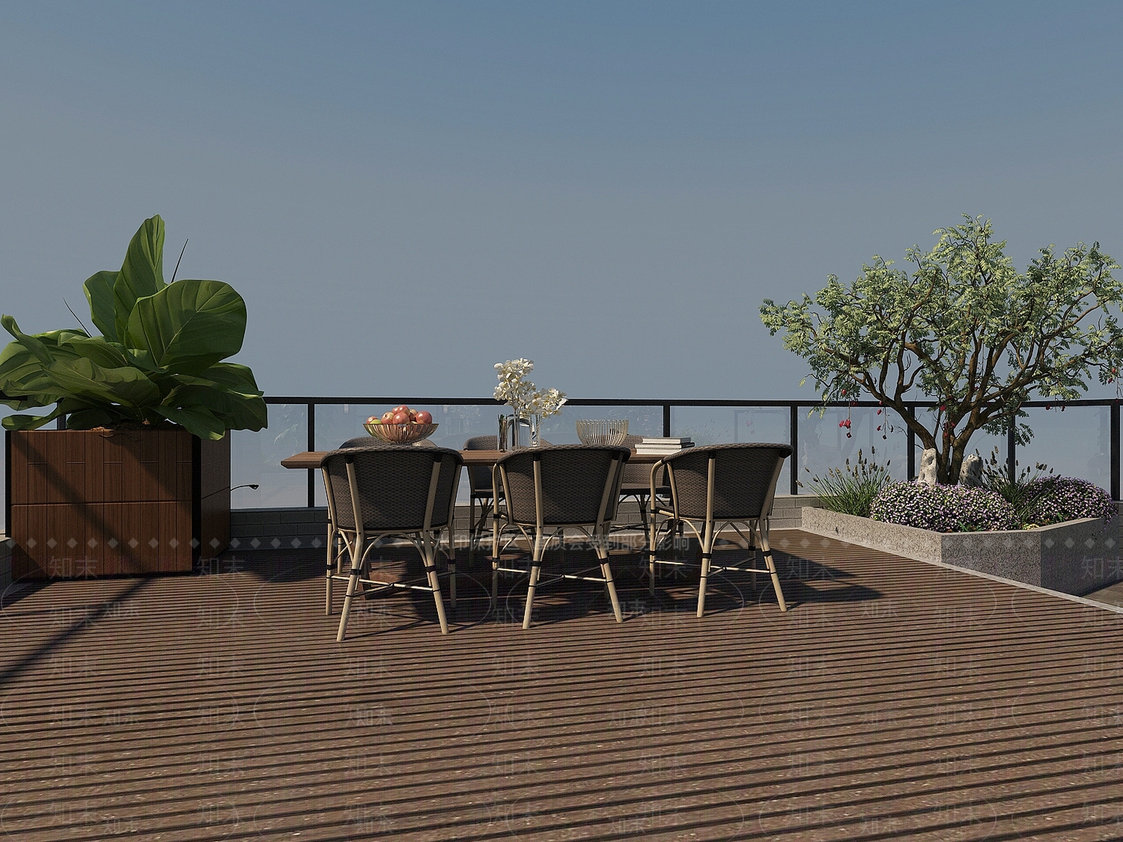 现代室外别墅后院3D模型下载【ID:1136795608】