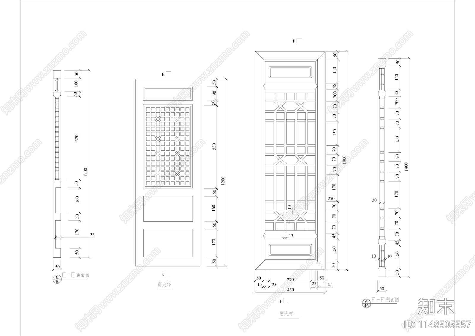 园林古建细部节点cad施工图下载【ID:1148505557】