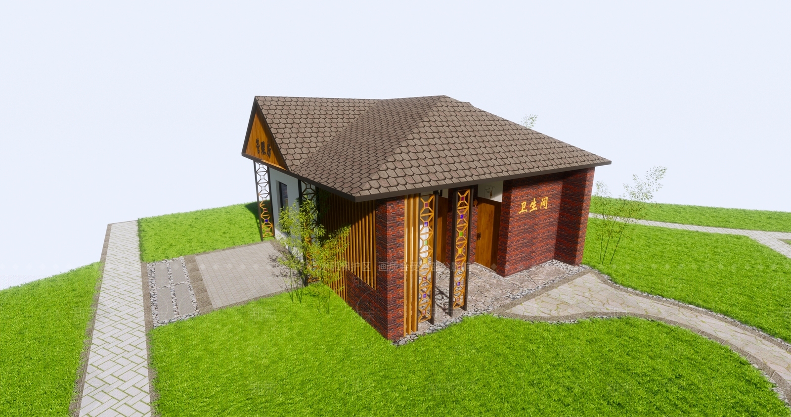 现代公共厕所SU模型下载【ID:1136798986】