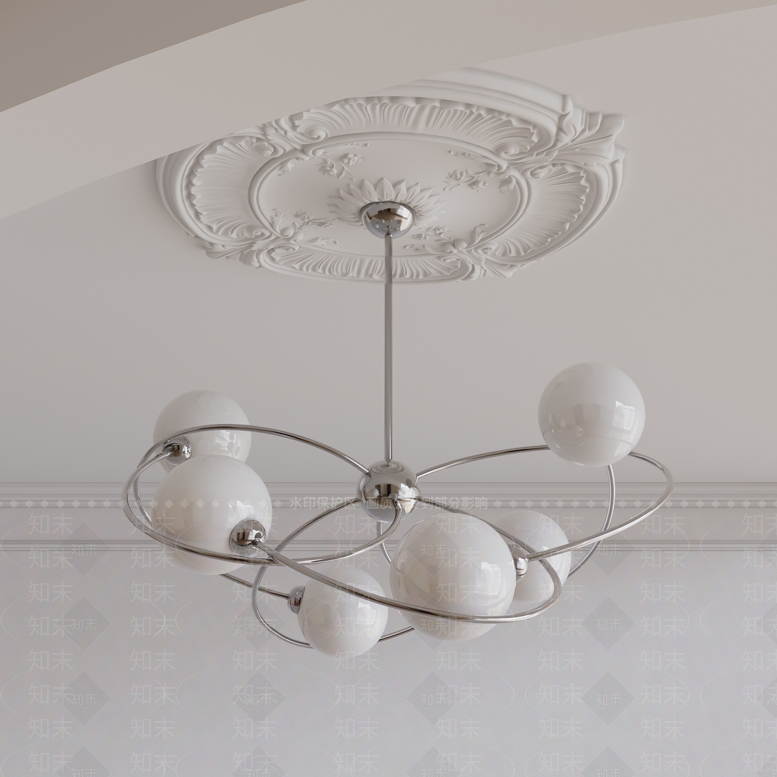 法式中古吊灯3D模型下载【ID:1136799220】