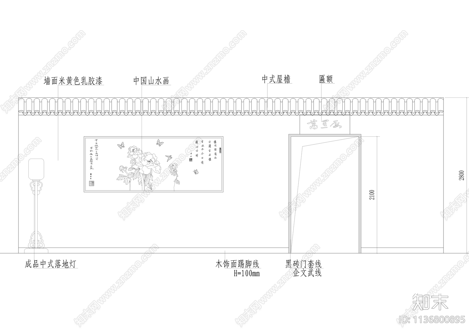 中式室内元素详图施工图下载【ID:1136800895】