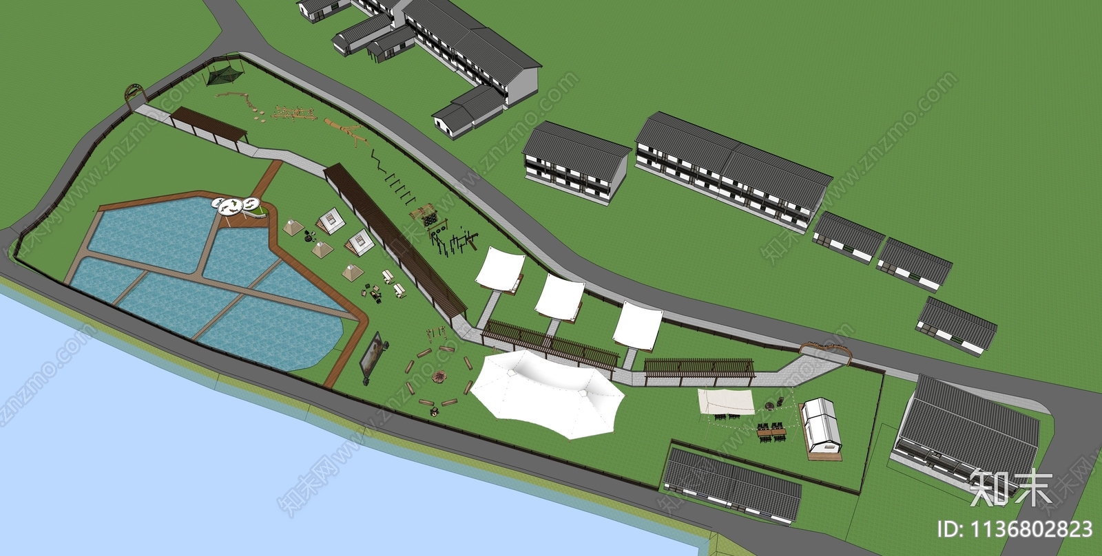 现代露营公园SU模型下载【ID:1136802823】