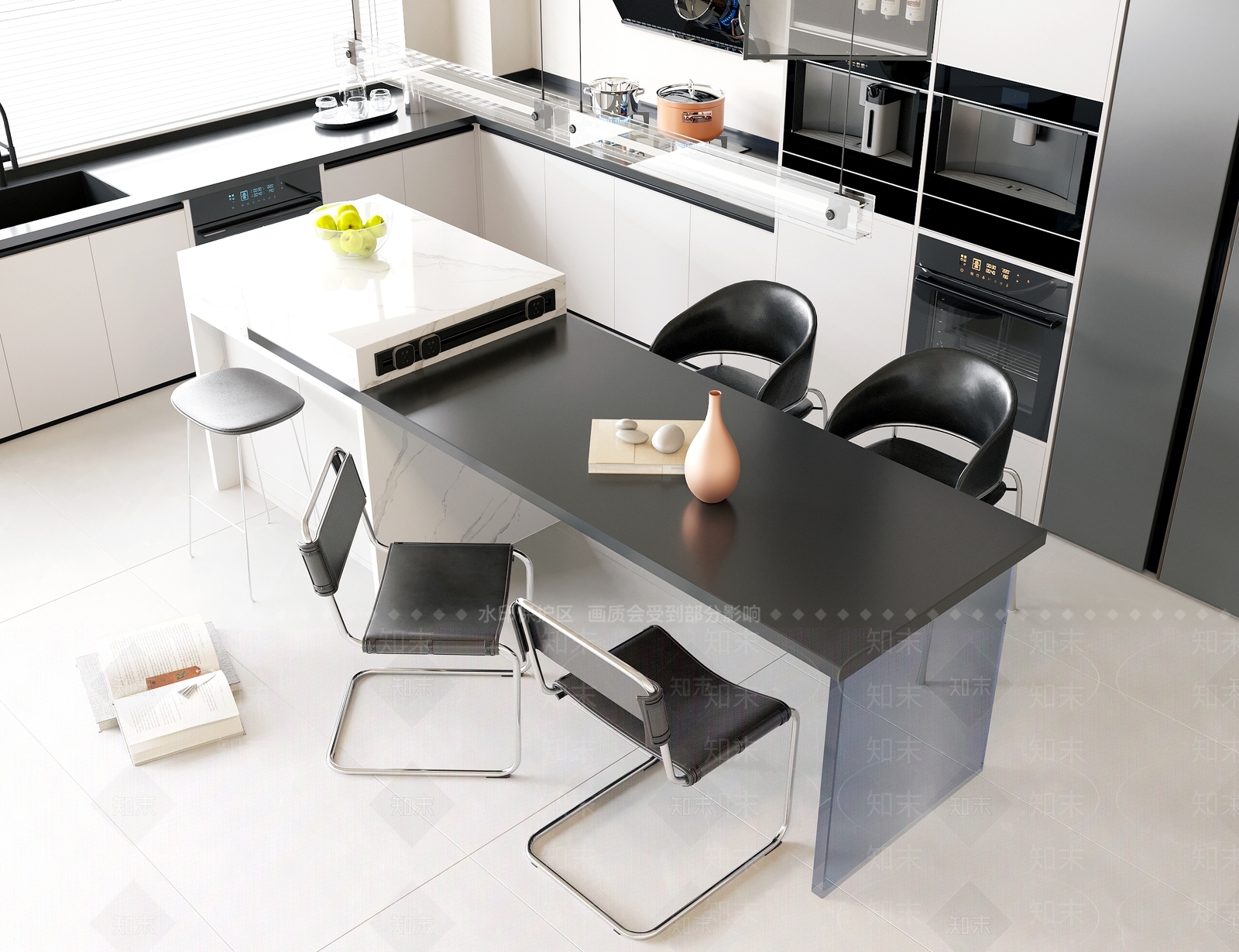 现代吧台餐桌椅3D模型下载【ID:1136807068】