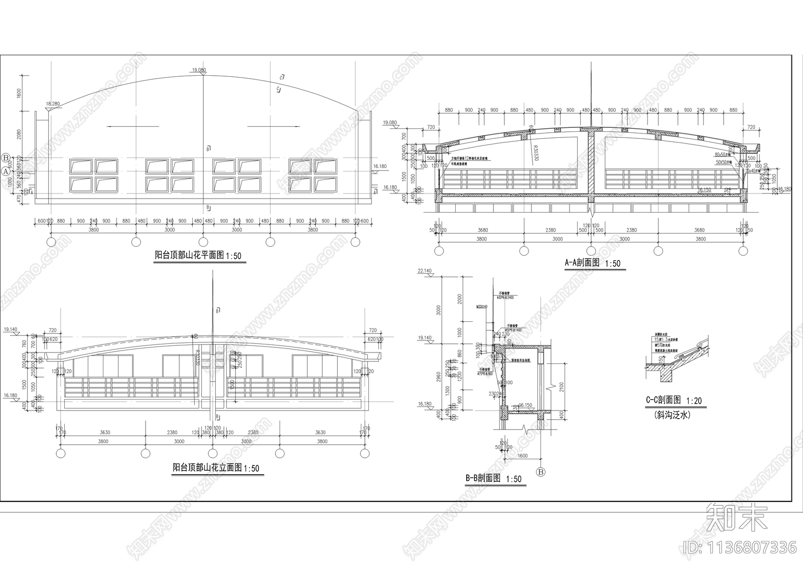 带阁楼多层住宅建筑cad施工图下载【ID:1136807336】