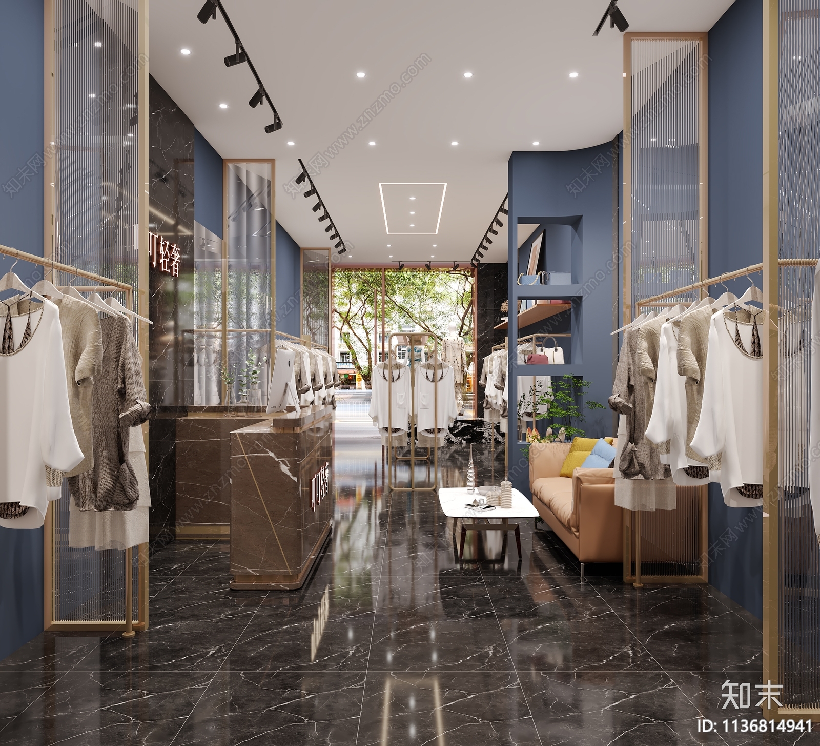 现代轻奢服装店3D模型下载【ID:1136814941】