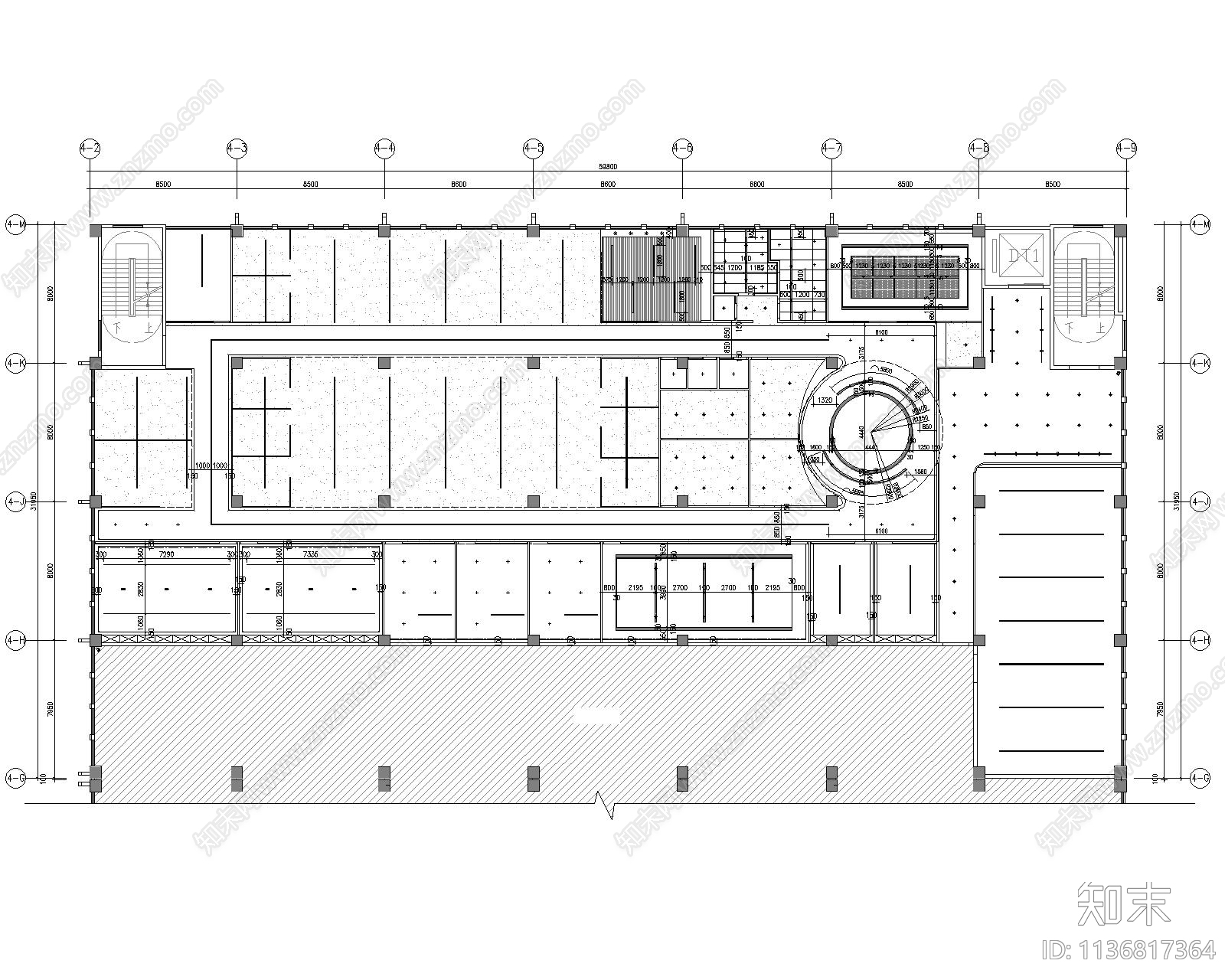 办公室效果图cad施工图下载【ID:1136817364】