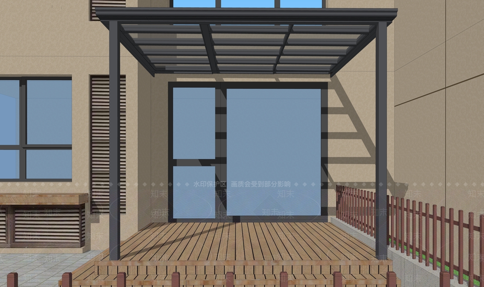 现代遮阳棚SU模型下载【ID:1136820542】