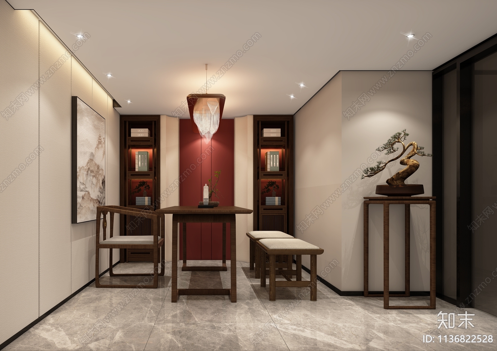 大厦办公室效果图cad施工图下载【ID:1136822528】