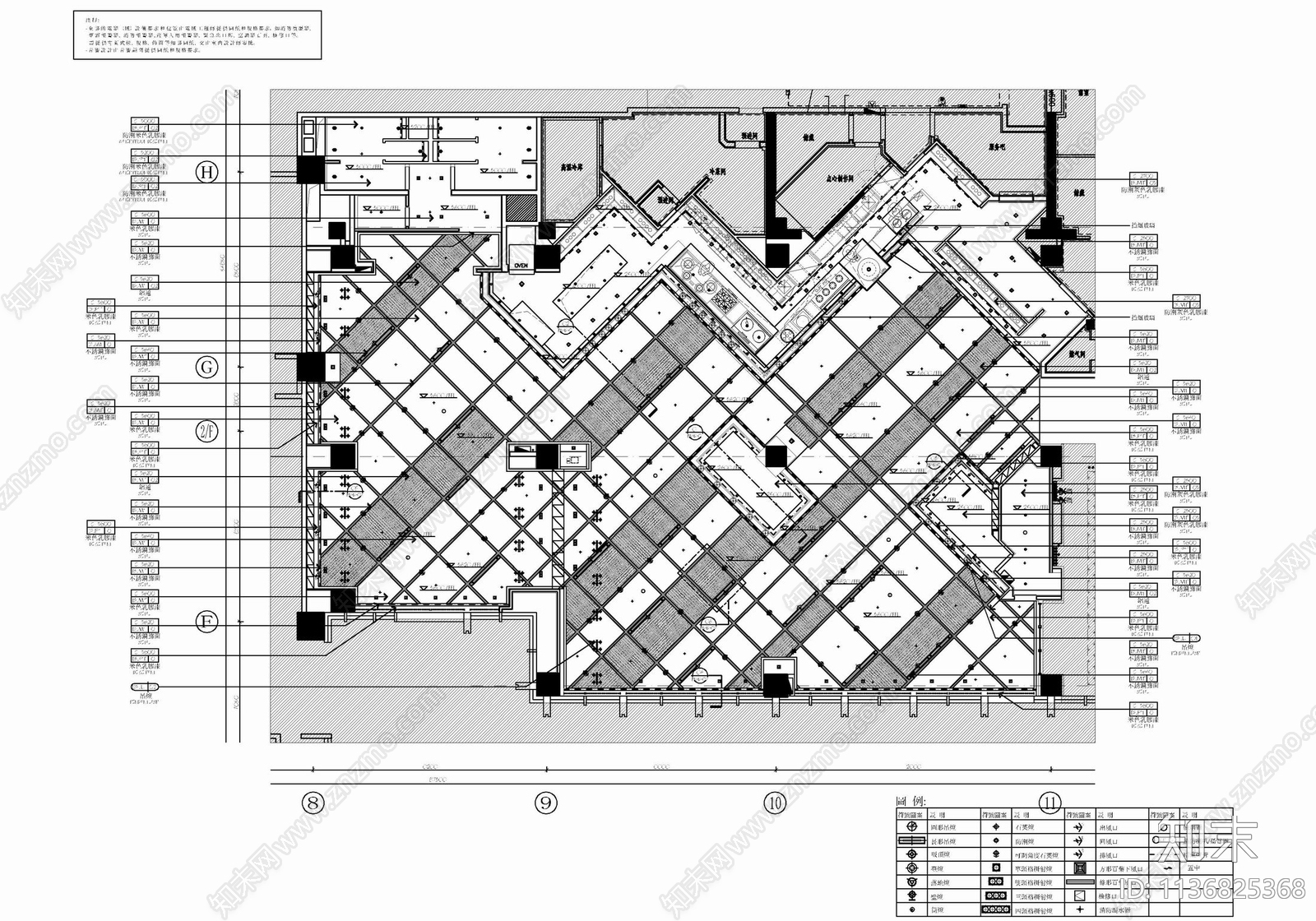 700㎡自助餐厅室内cad施工图下载【ID:1136825368】