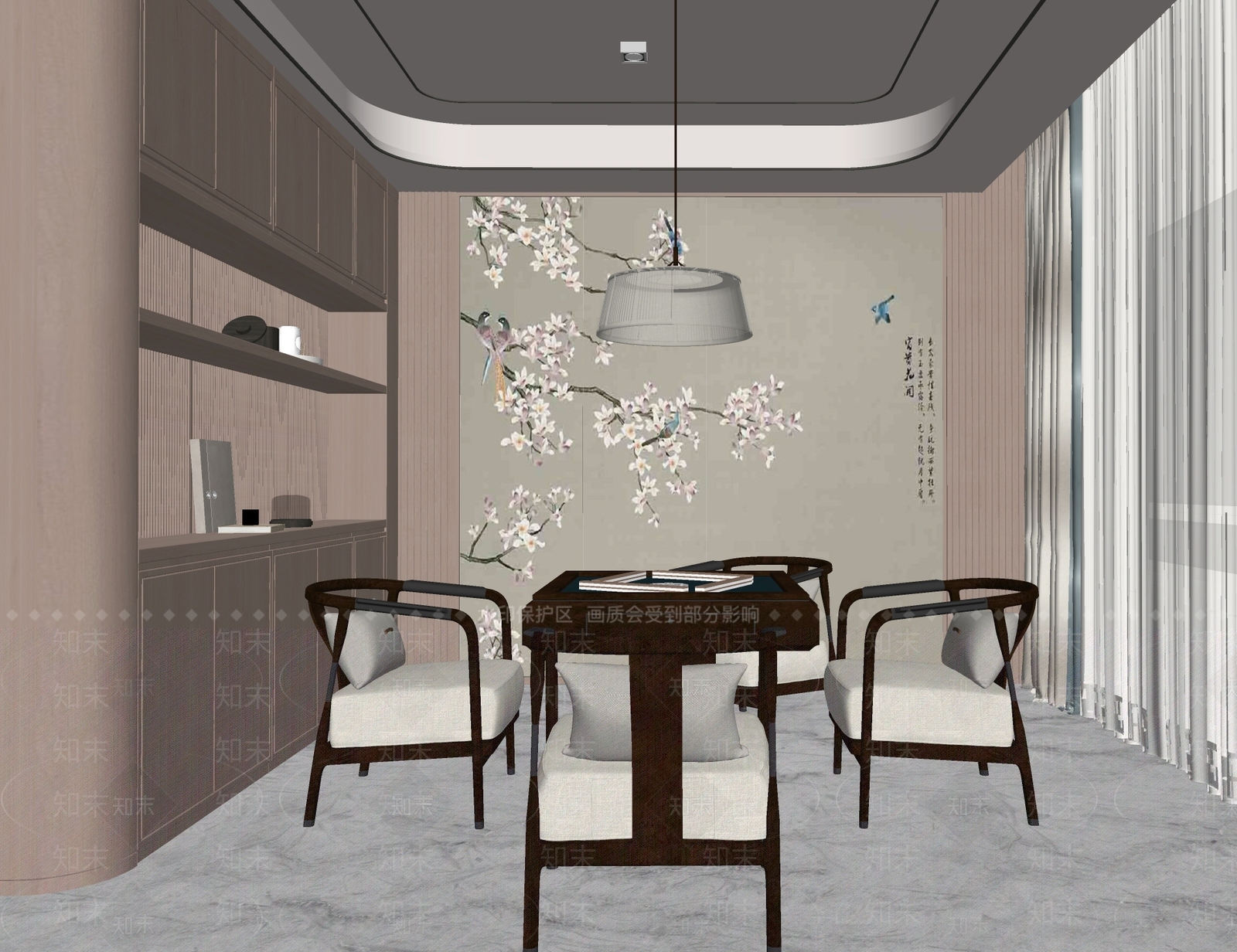 新中式棋牌室SU模型下载【ID:1136828875】