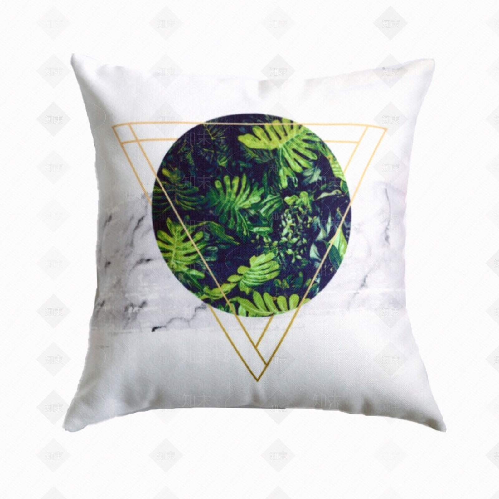 现代树叶印花抱枕贴图下载【ID:1136830614】