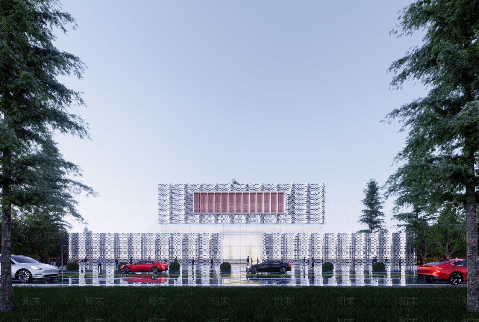 现代售楼处建筑SU模型下载【ID:1136830815】