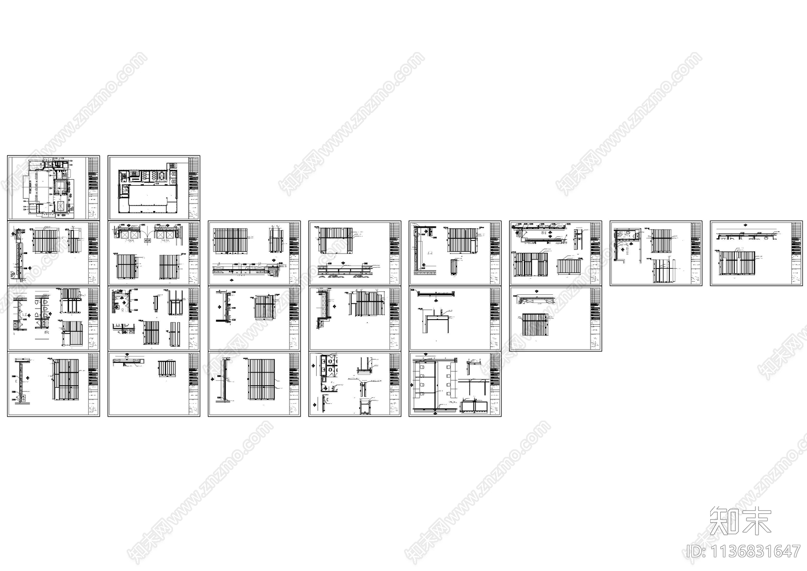 轻钢龙骨隔墙骨架加固大样cad施工图下载【ID:1136831647】