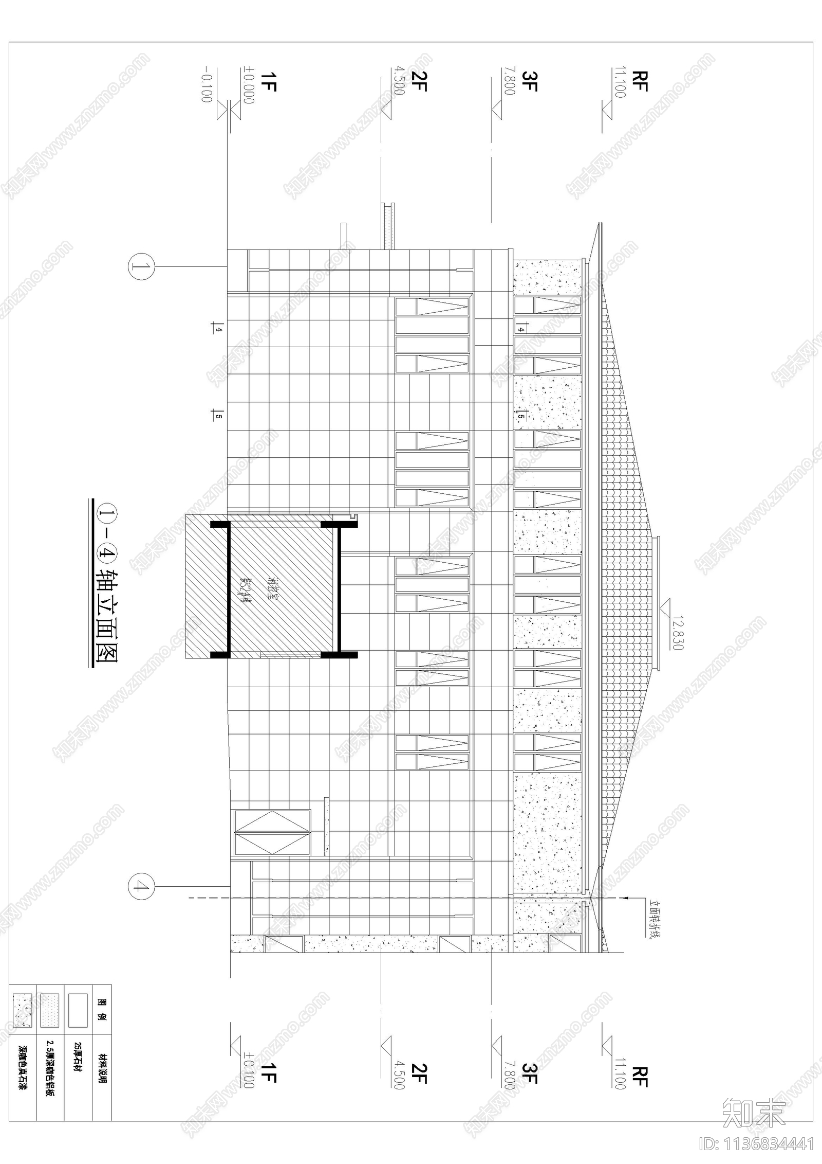 石材幕墙节点cad施工图下载【ID:1136834441】