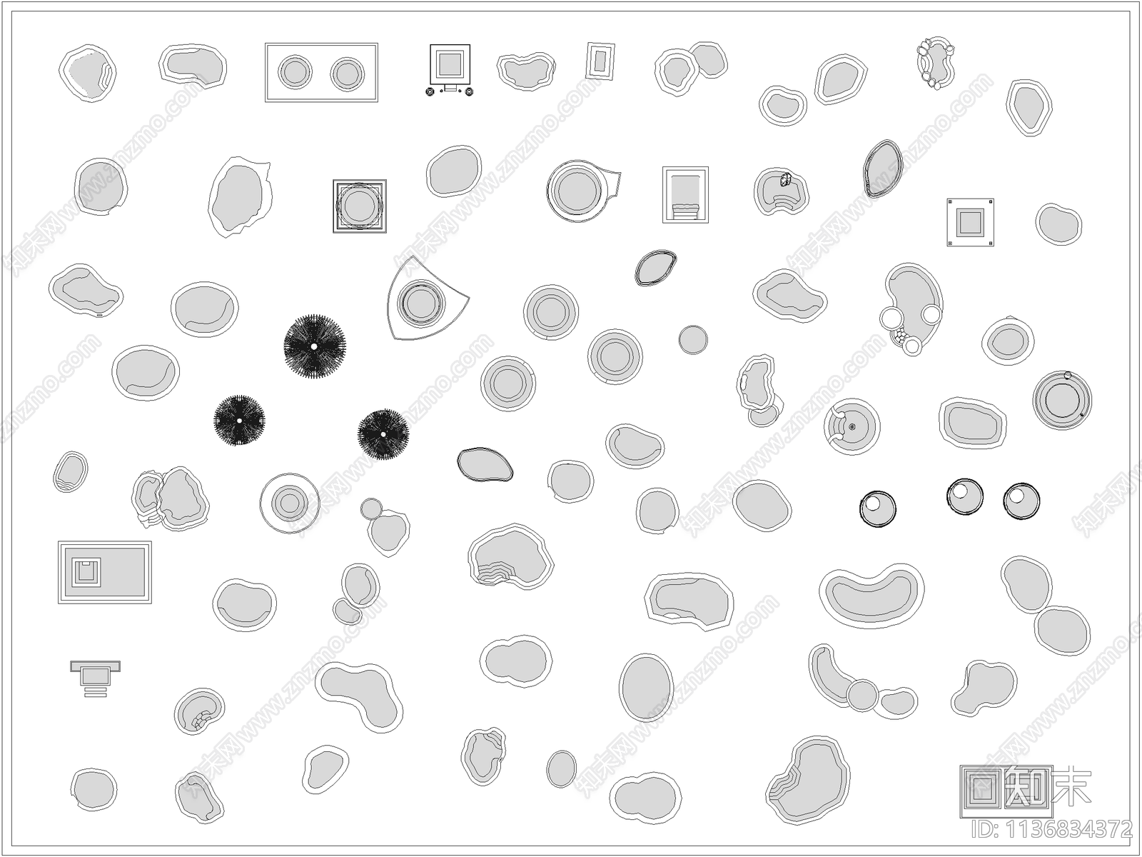 水景温泉泡池施工图下载【ID:1136834372】