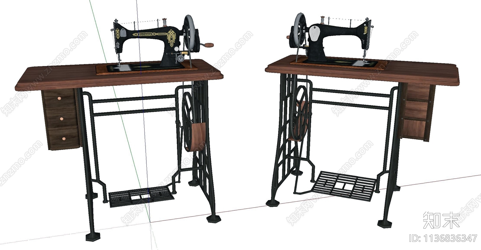 老式缝衣机SU模型下载【ID:1136836347】