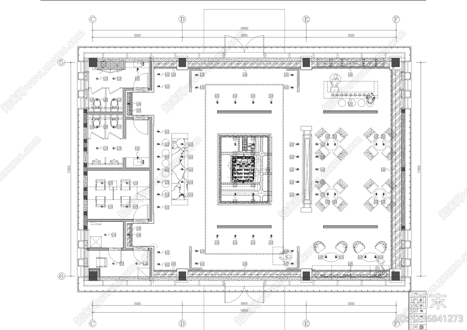 220㎡苏州售楼处全套cad施工图下载【ID:1136841273】