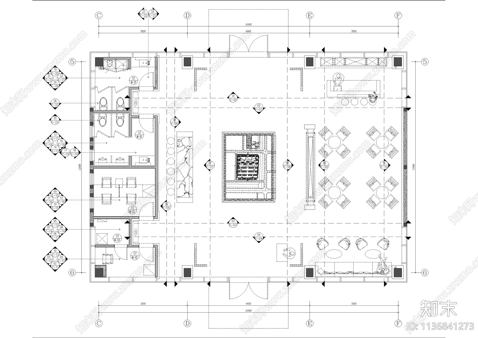 220㎡苏州售楼处全套cad施工图下载【ID:1136841273】