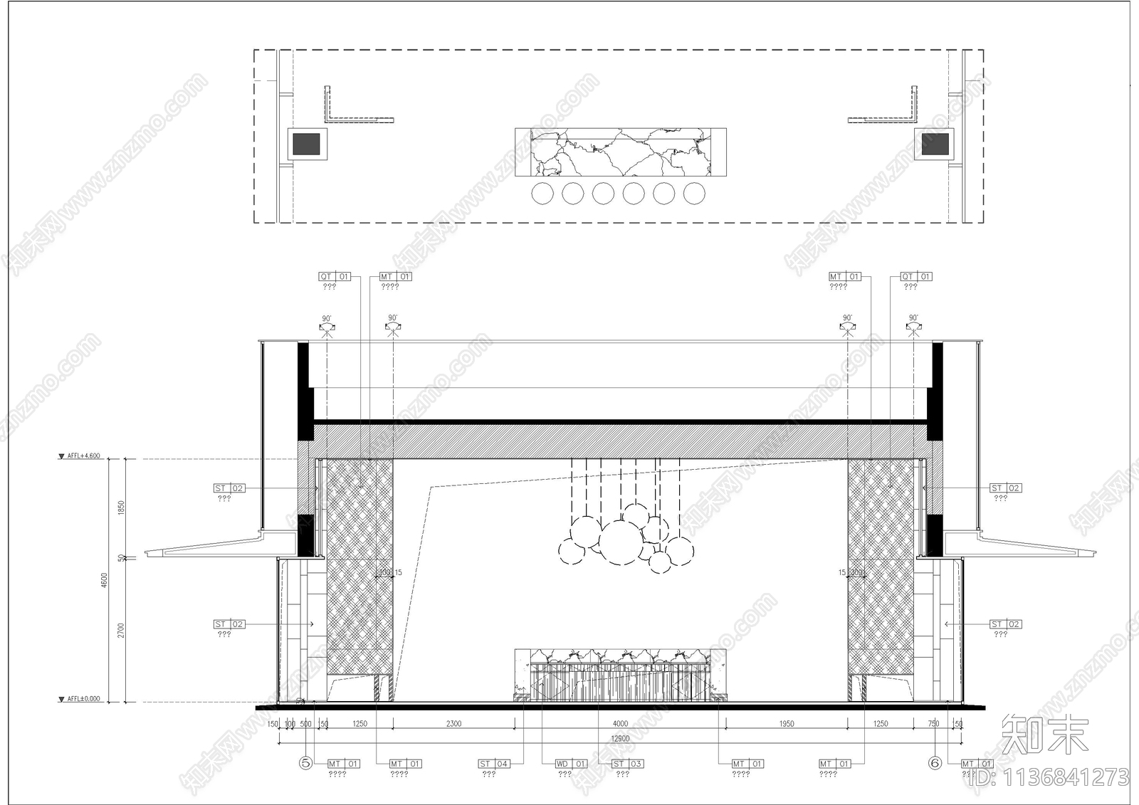 220㎡苏州售楼处全套cad施工图下载【ID:1136841273】