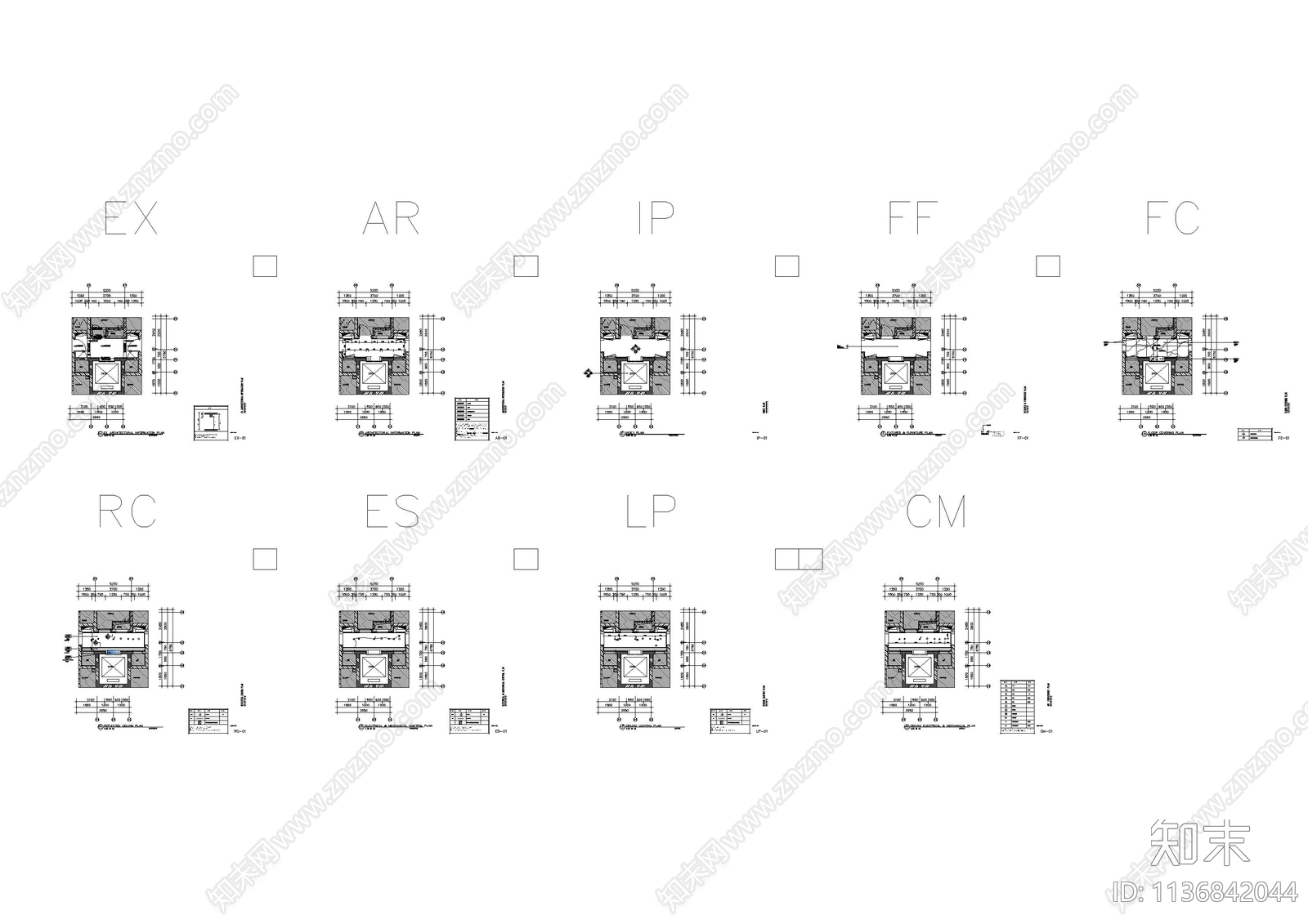 标准层消防走道电梯cad施工图下载【ID:1136842044】