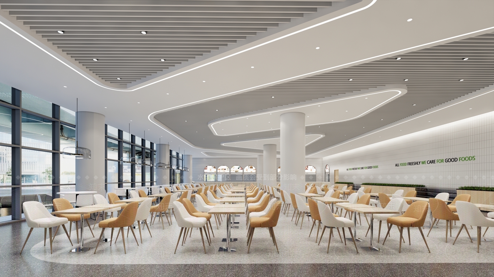 现代公司餐厅食堂SU模型下载【ID:1137080838】
