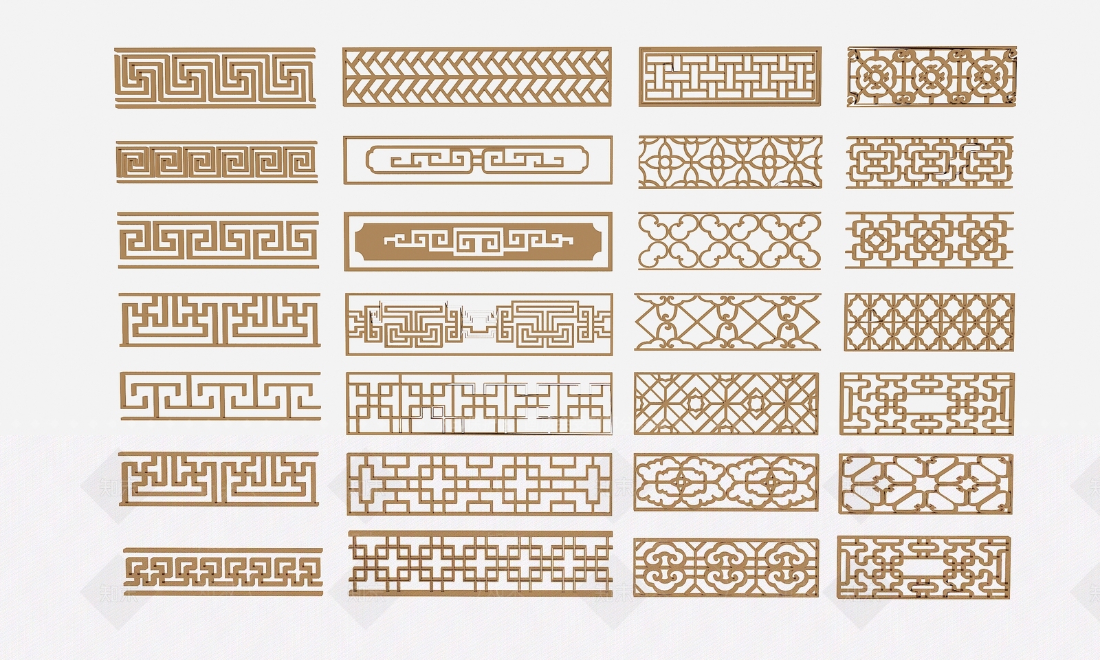 新中式花格SU模型下载【ID:1136848783】
