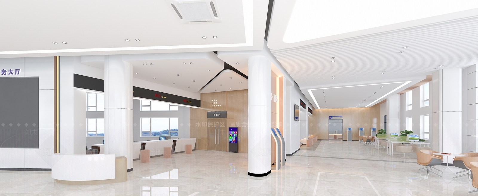 现代政务大厅3D模型下载【ID:1136854244】_知末3d模型网