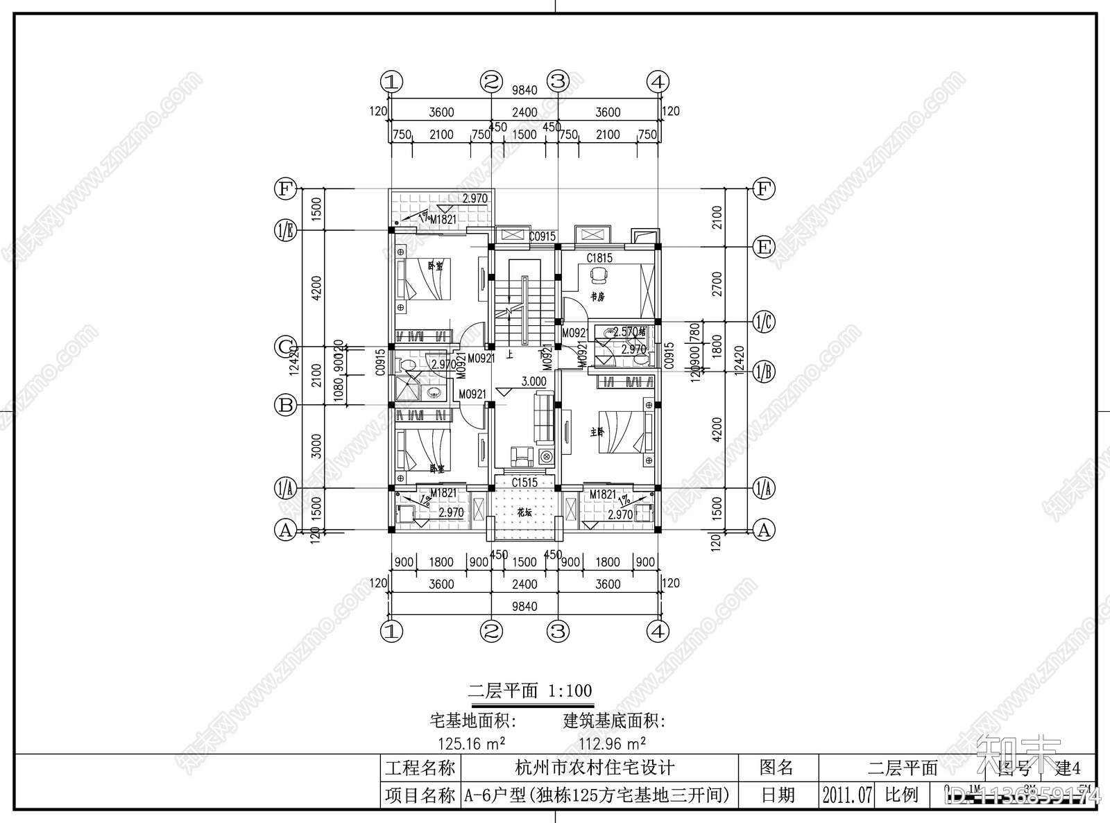 欧式别墅建筑cad施工图下载【ID:1136859174】
