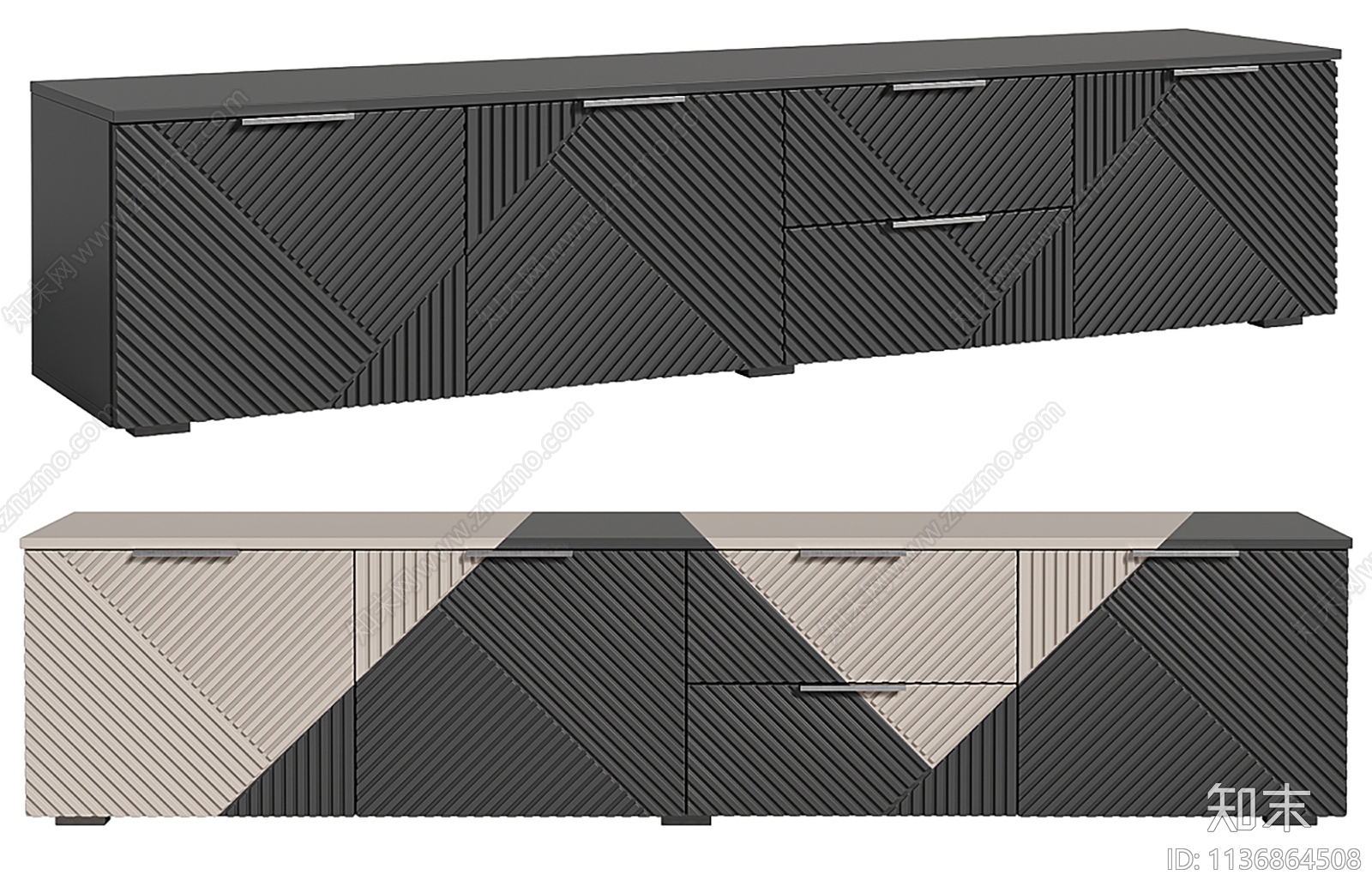 现代电视柜3D模型下载【ID:1136864508】