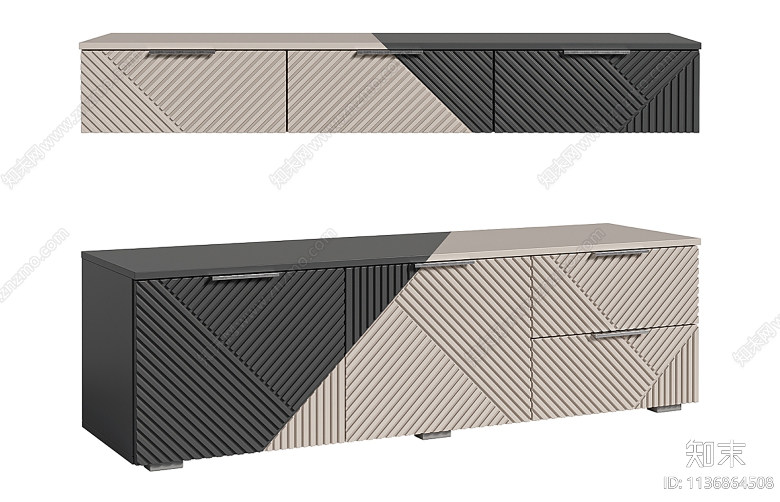 现代电视柜3D模型下载【ID:1136864508】