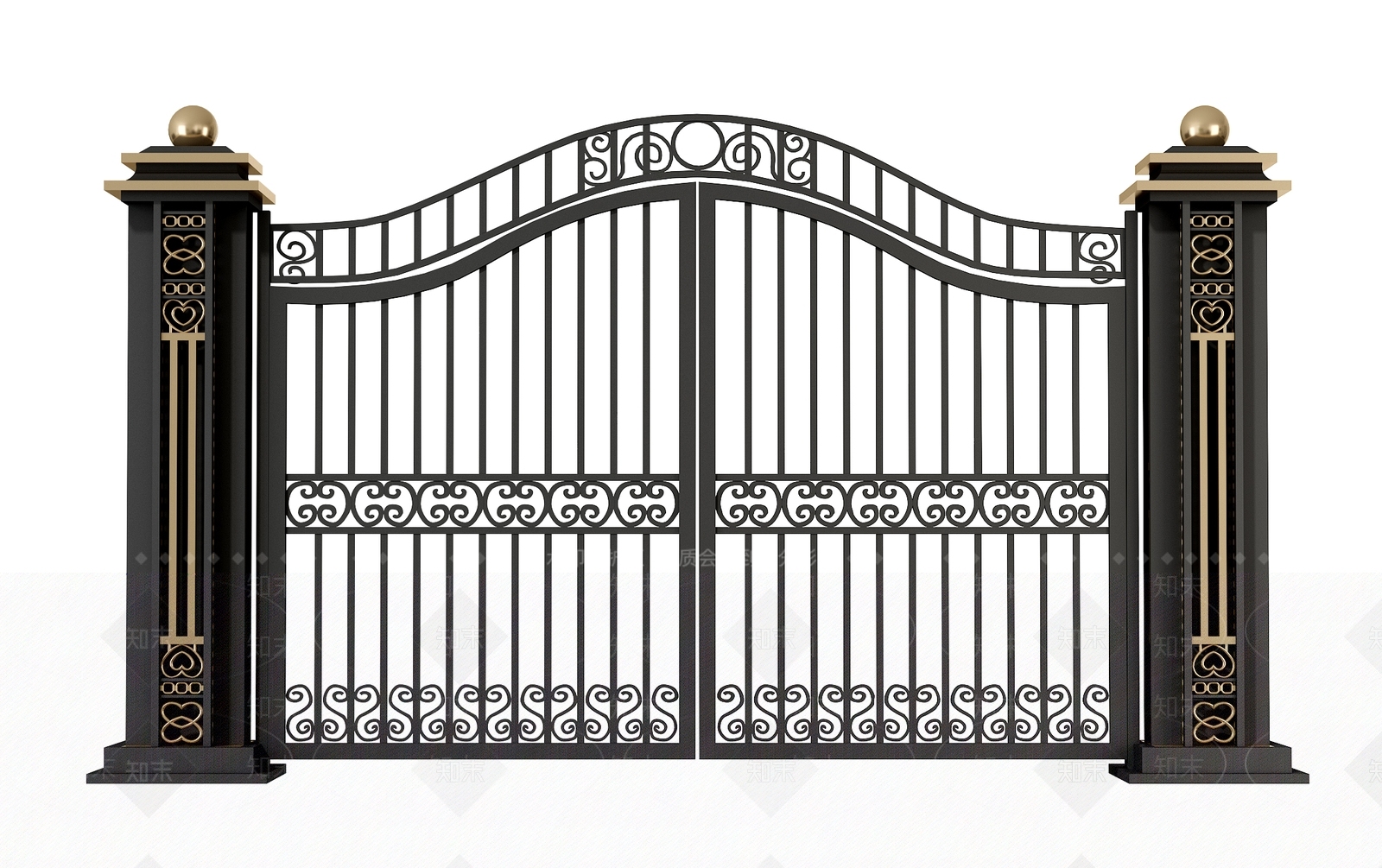 欧式铁艺大门SU模型下载【ID:1136864951】