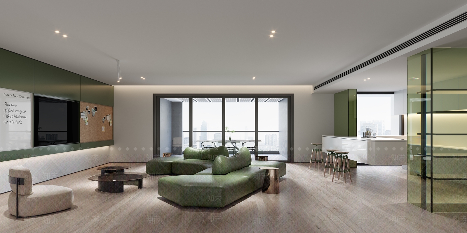 现代办公室休息区SU模型下载【ID:1136865823】