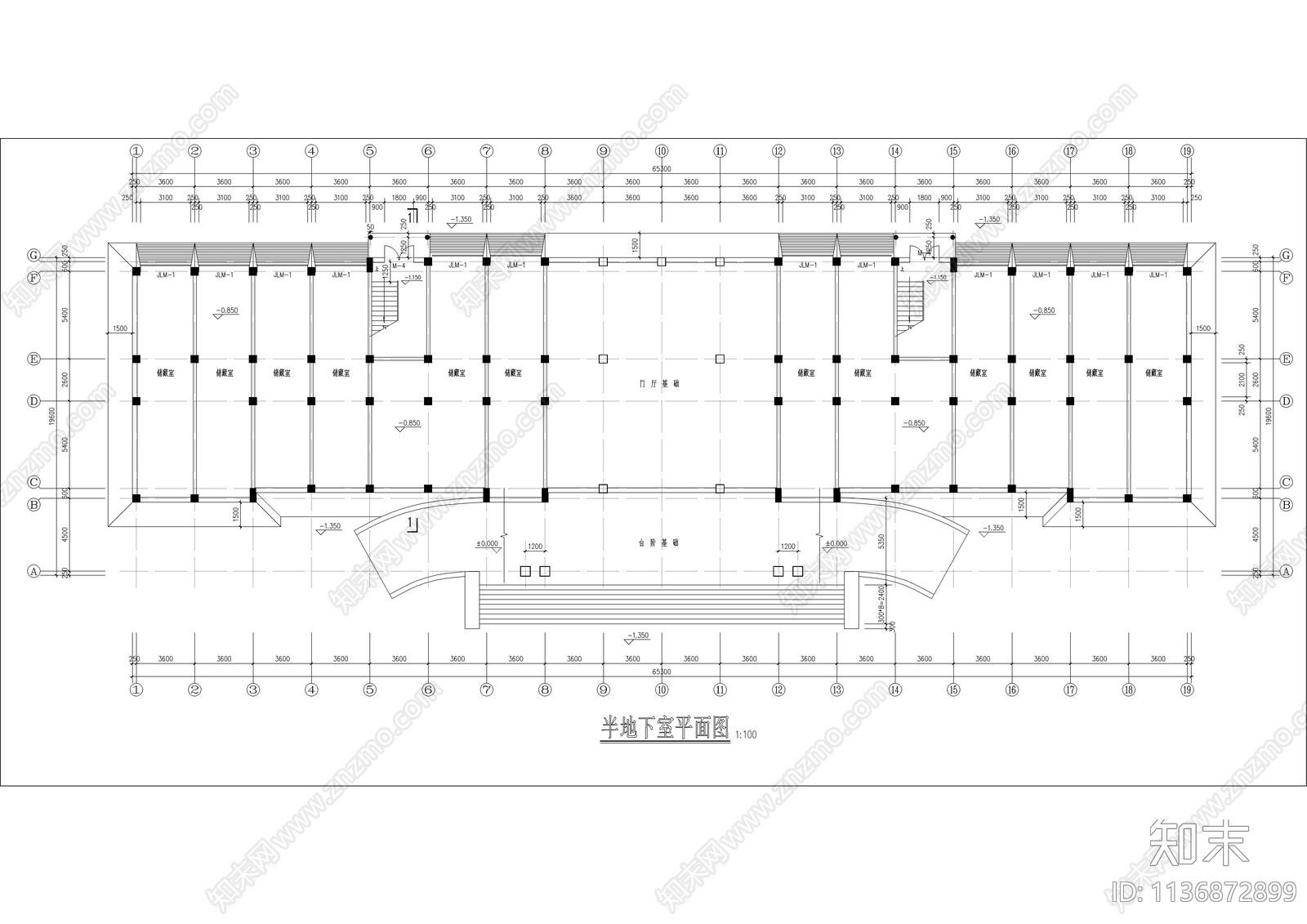 检察院办公楼建筑cad施工图下载【ID:1136872899】