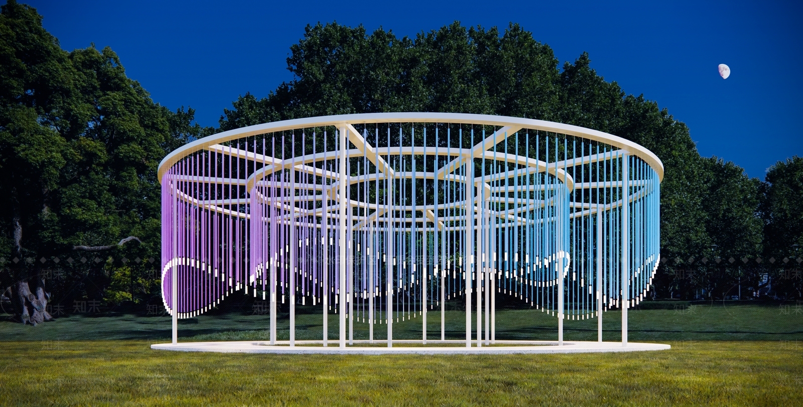 现代风铃廊架SU模型下载【ID:1136873763】