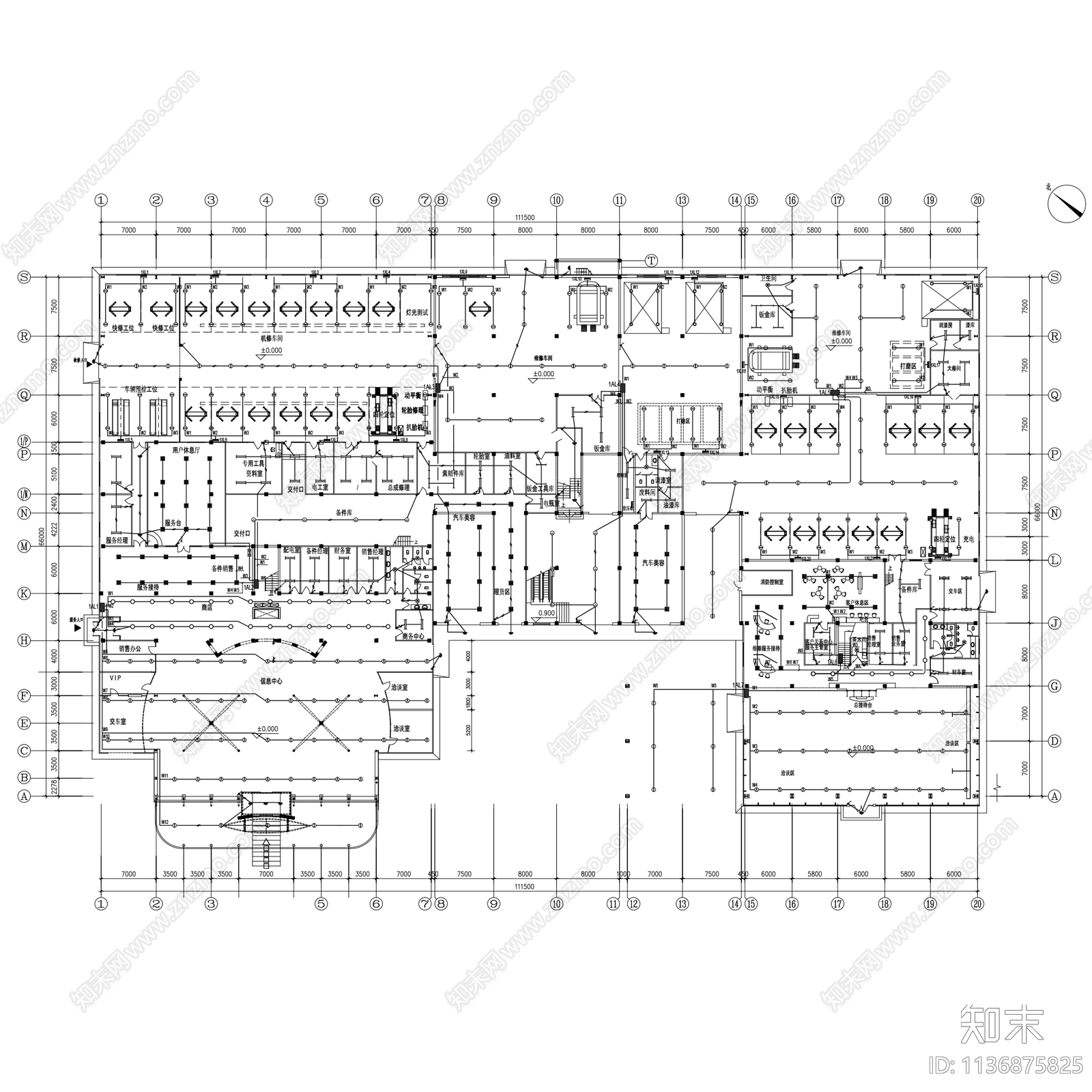 汽车城4S店车展建筑34套cad施工图下载【ID:1136875825】