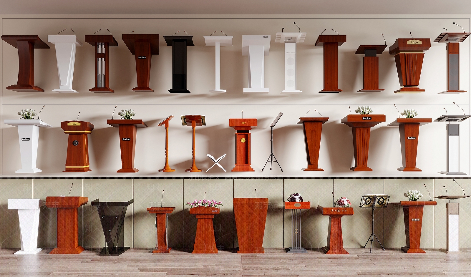 现代演讲台SU模型下载【ID:1136878054】