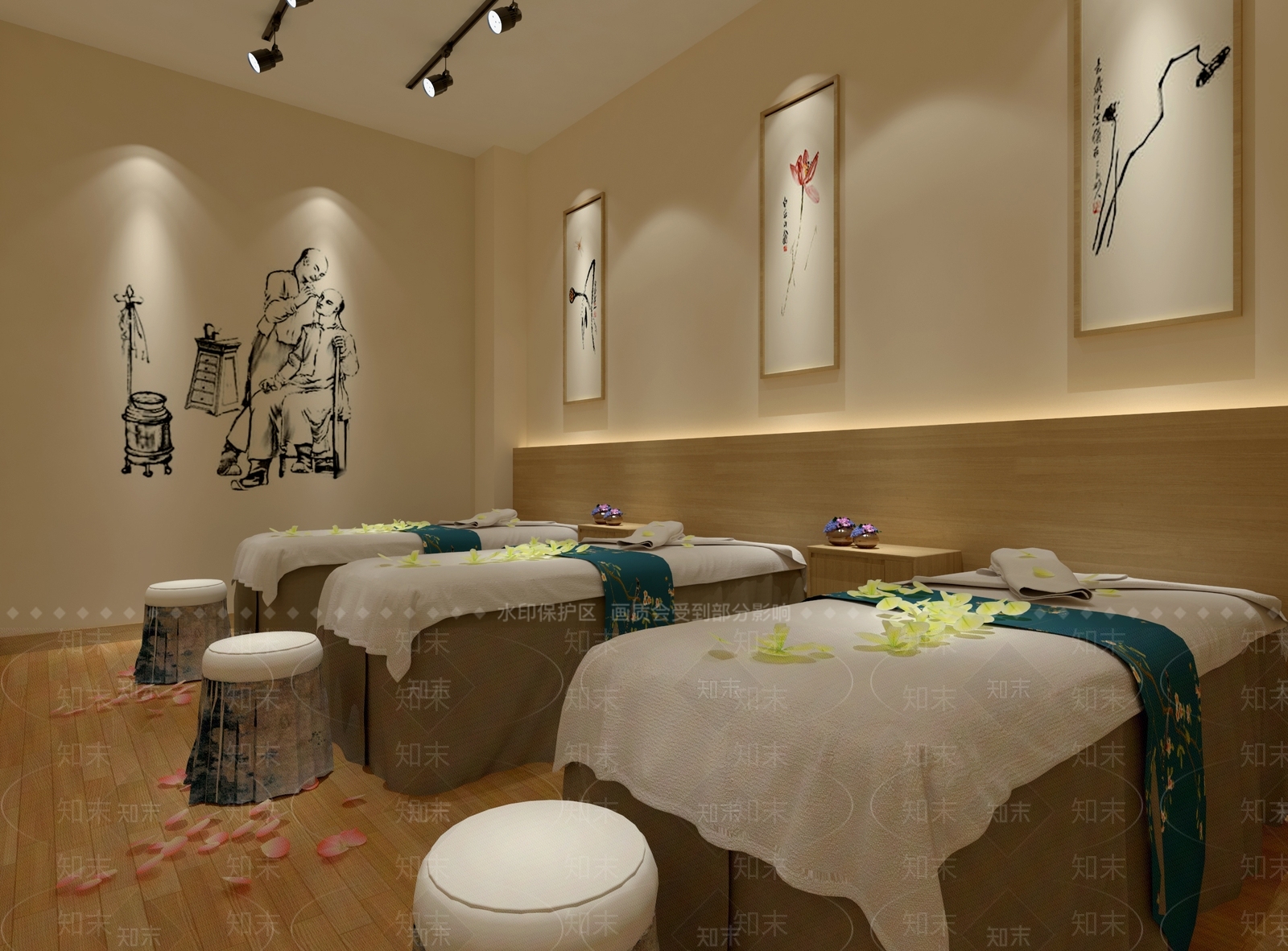 新中式美容SPA店3D模型下载【ID:1136887196】