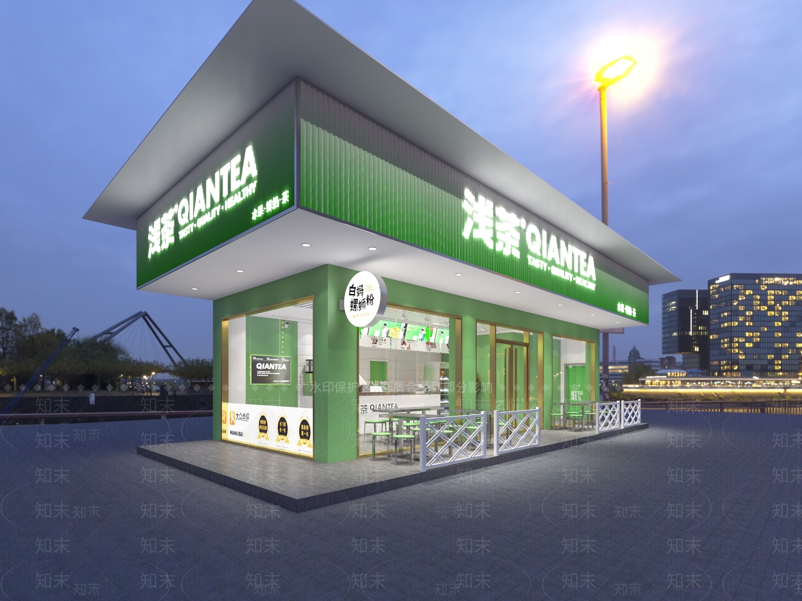 现代奶茶店3D模型下载【ID:1136889005】