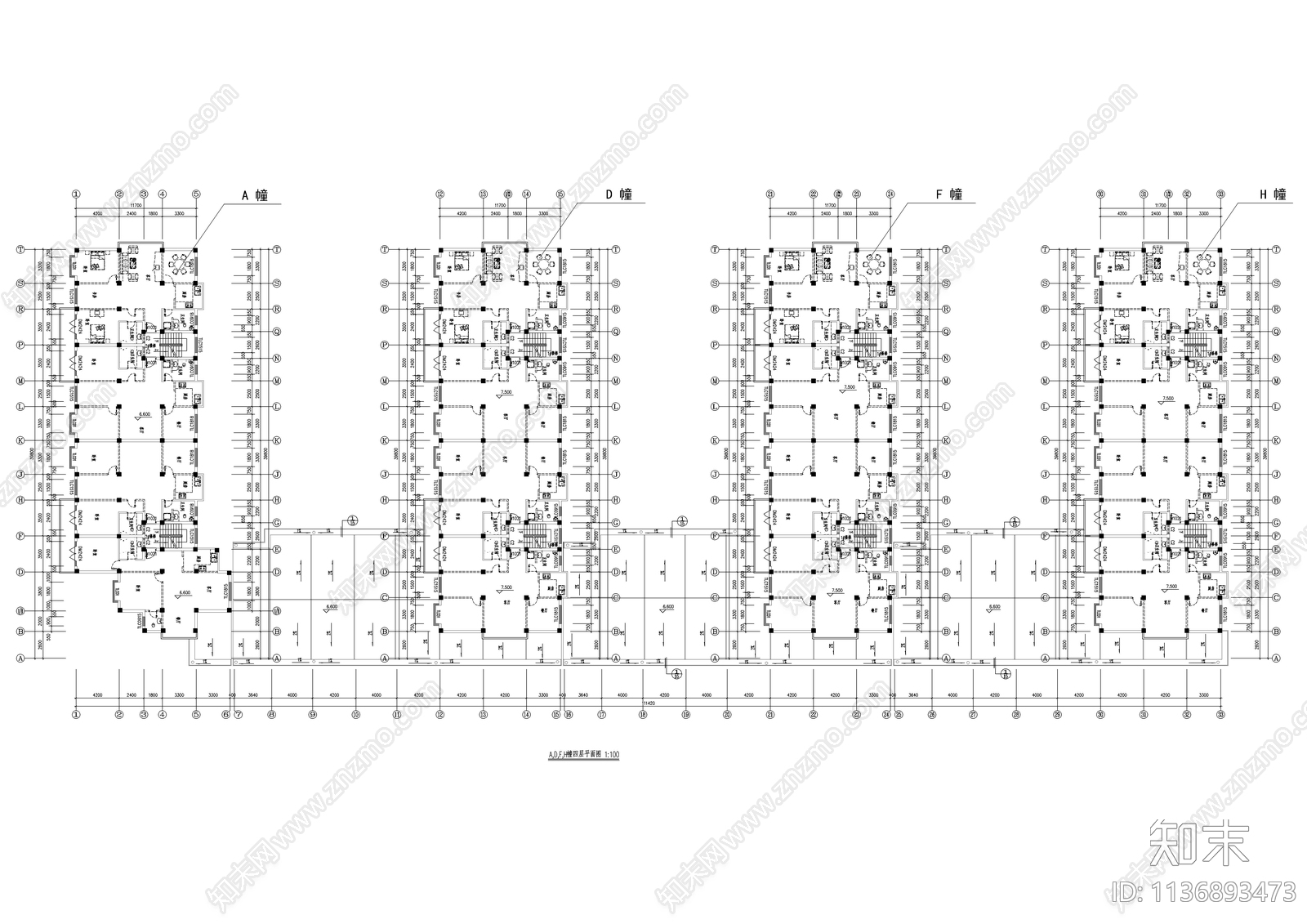 联建房建筑cad施工图下载【ID:1136893473】