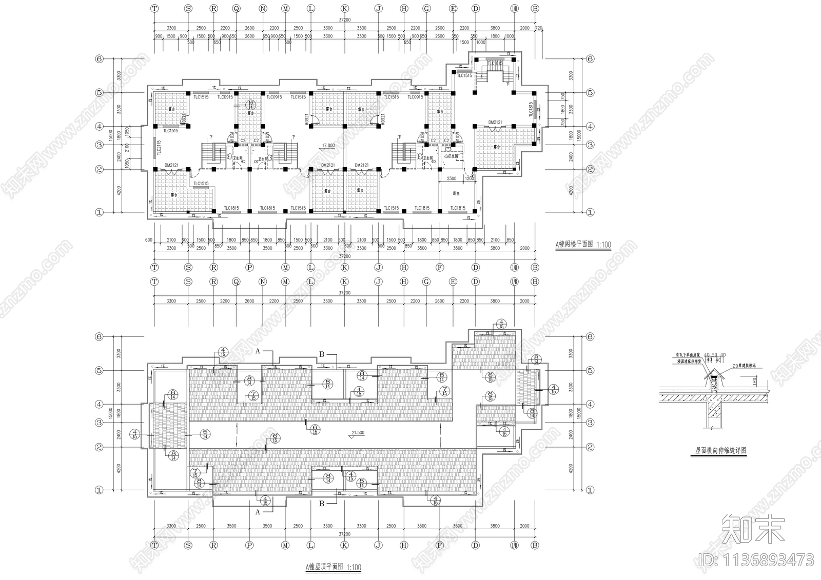 联建房建筑cad施工图下载【ID:1136893473】