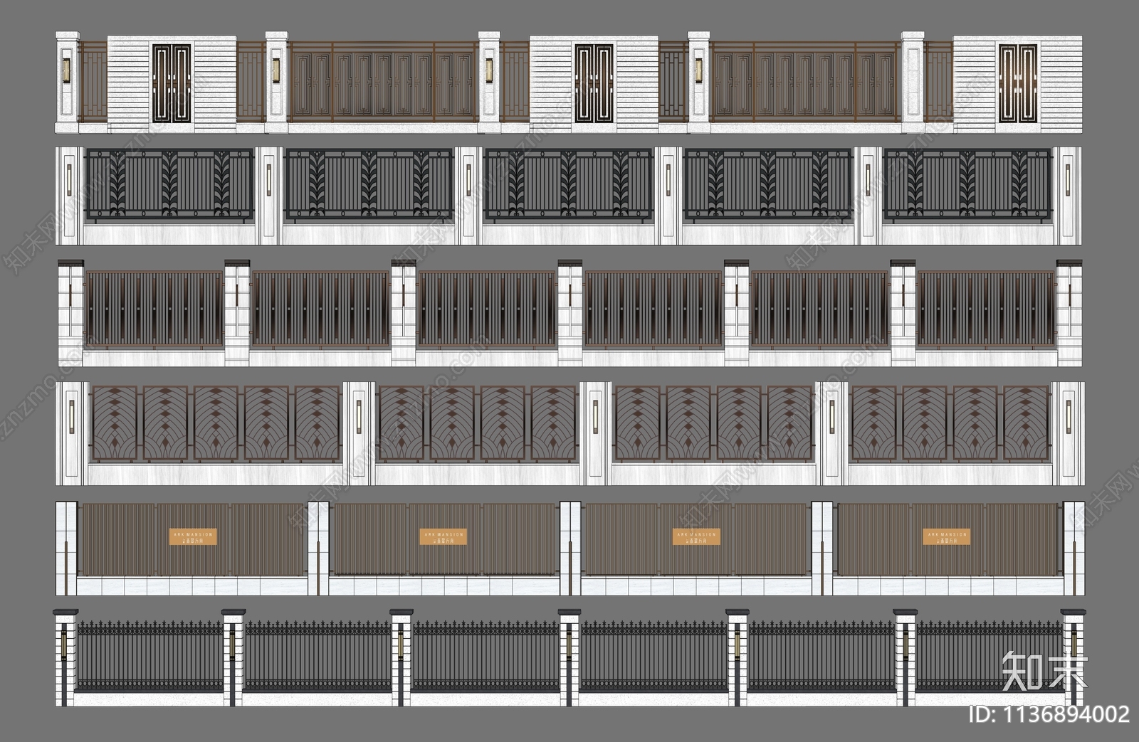 现代新亚洲小区围墙SU模型下载【ID:1136894002】