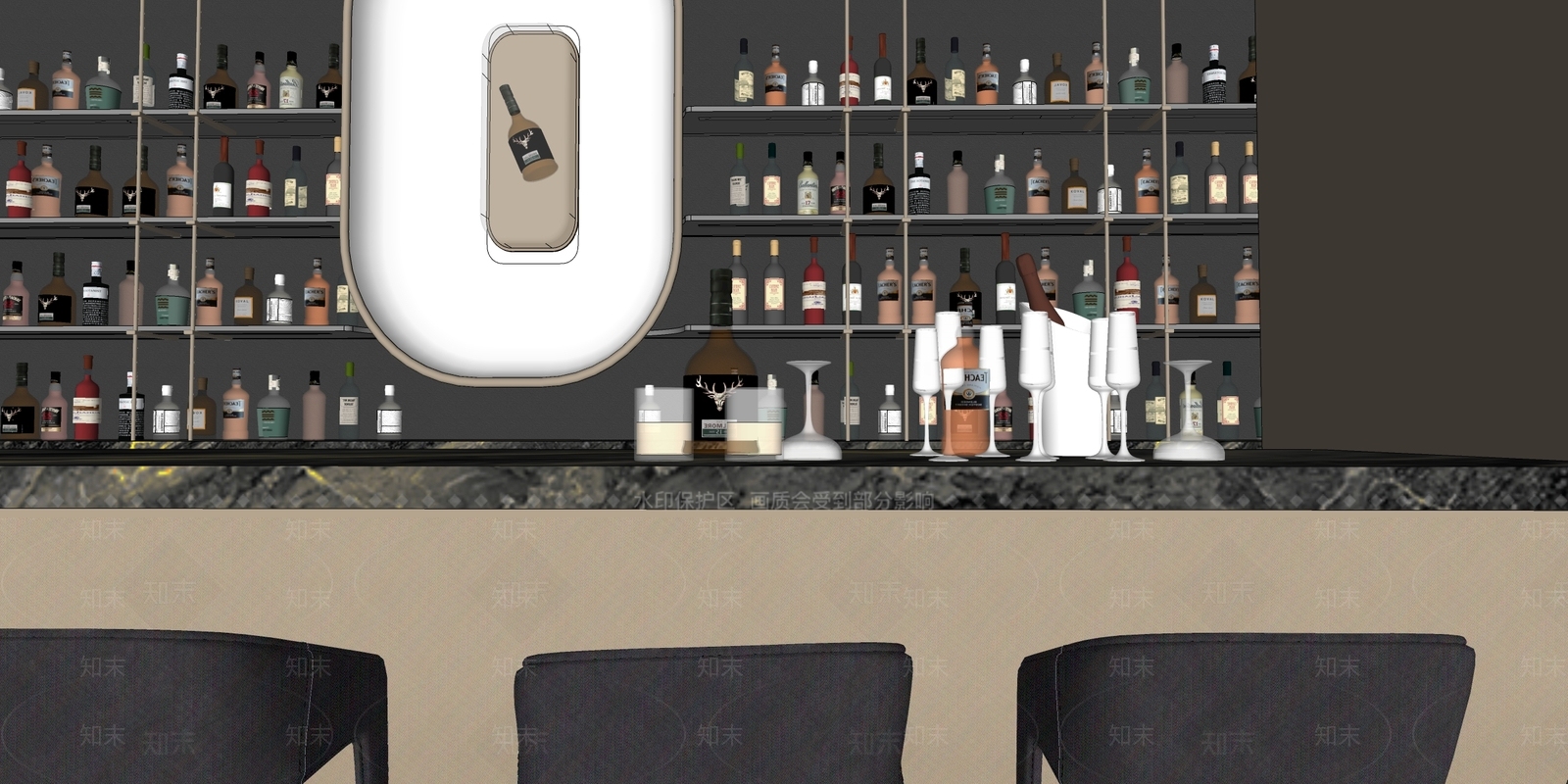 现代酒吧SU模型下载【ID:1136999183】