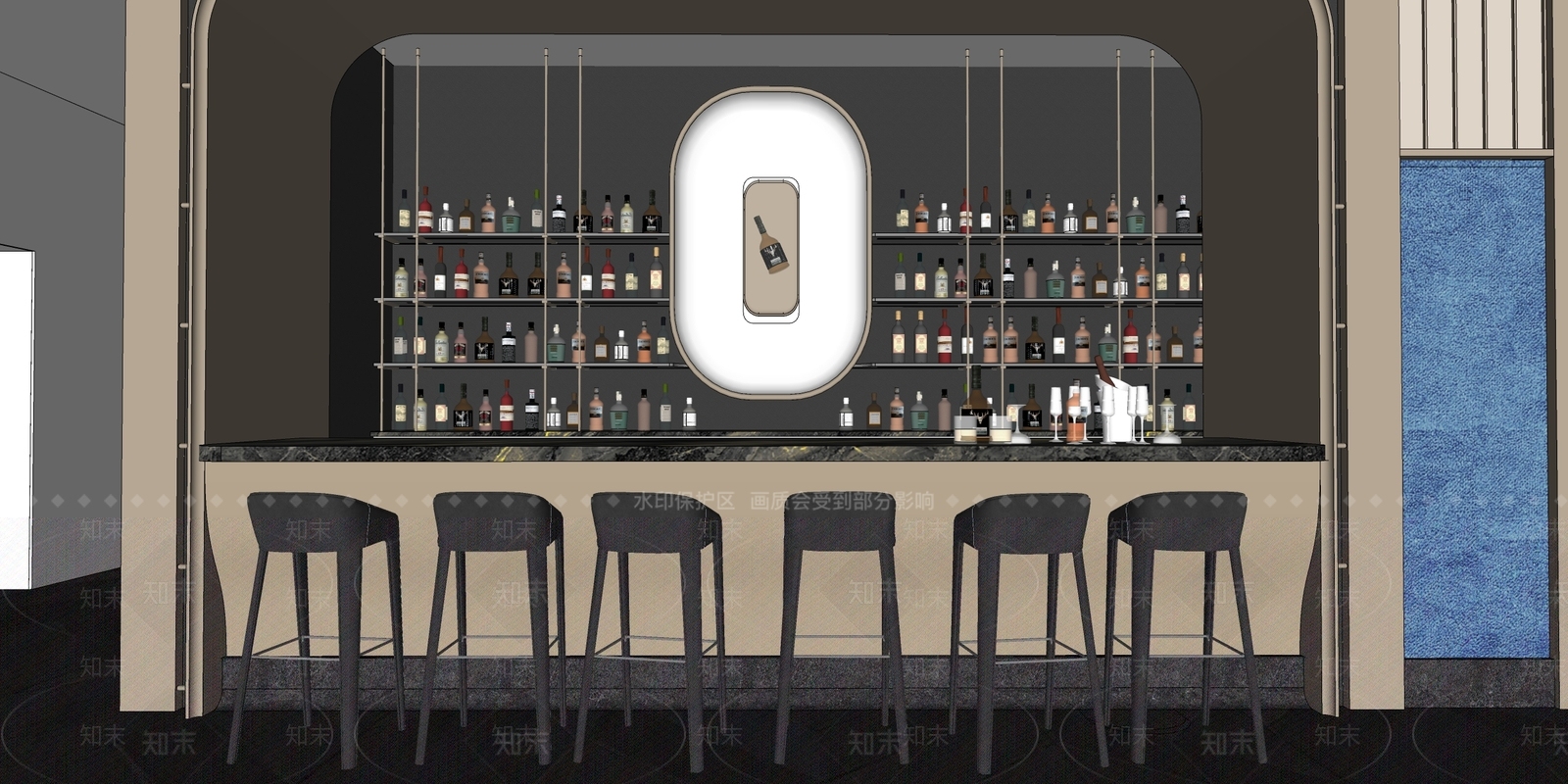 现代酒吧SU模型下载【ID:1136999183】